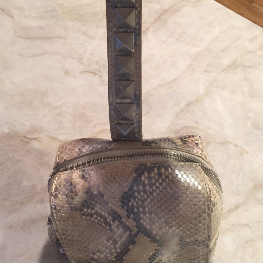 Worth New York wristlet snakeskin handbag